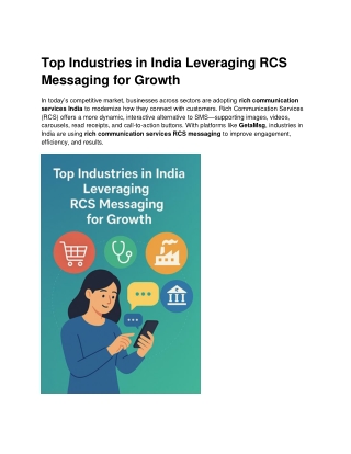 Top Industries in India Leveraging RCS Messaging for Growth
