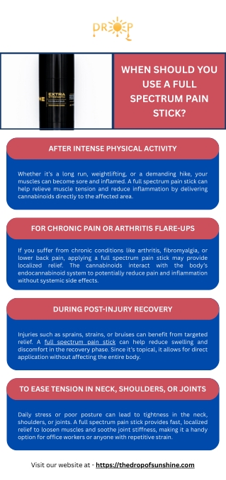 When Should You Use a Full Spectrum Pain Stick?