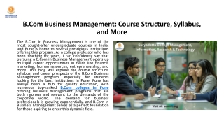 B.Com Business Management  Course Structure, Syllabus, and More