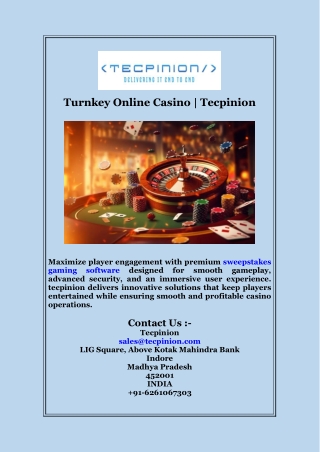 Sweepstakes Gaming Software  Tecpinion