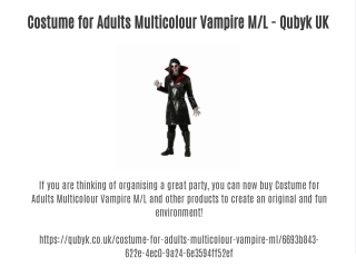 Costume for Adults Multicolour Vampire M/L - Qubyk UK