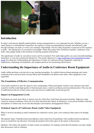 Understanding the Importance of Audio within Convention Area Equipment