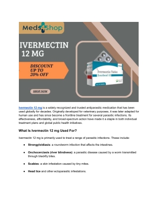 Ivermectin 12 mg_ A Trusted Antiparasitic Medication