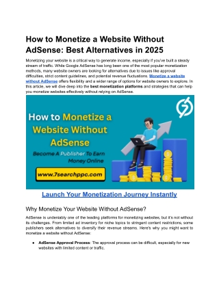 How to Monetize a Website Without AdSense_ Best Alternatives in 2025