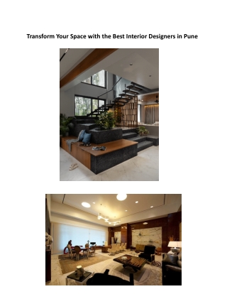 Transform Your Space with the Best Interior Designers in Pune
