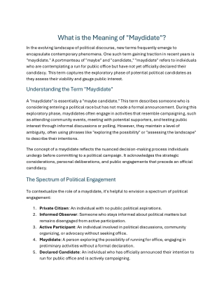 What is the meaning of Maydidate?