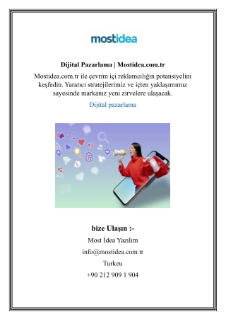 Dijital Pazarlama | Mostidea.com.tr