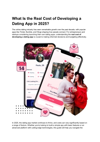 What Is the Real Cost of Developing a Dating App in 2025