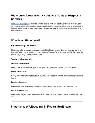 Ultrasound Rawalpindi_ A Complete Guide to Diagnostic Services