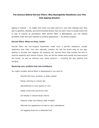 The Science Behind Dermal Fillers_ Why Basingstoke Residents Love This Anti-Ageing Solution