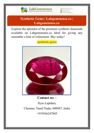 Synthetic Gems | Labgemstones.co | Labgemstones.co