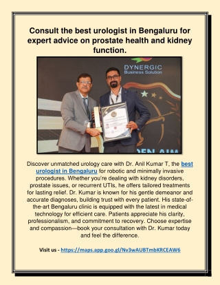 Consult the best urologist in Bengaluru for expert advice on prostate health and kidney function.