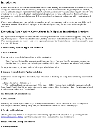 Everything You Need to Know About Safe Pipeline Installation Practices