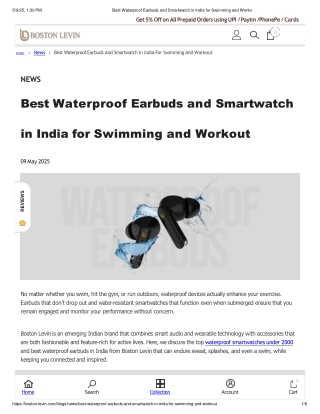 Best Waterproof Earbuds and Smartwatch in India for Swimming