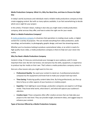 M4B Media Productions