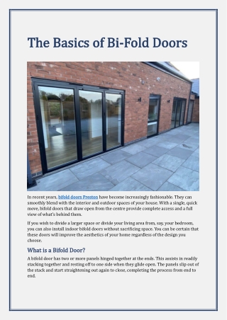 The Basics of Bi-Fold Doors