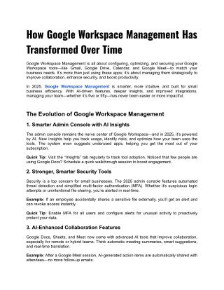 How Google Workspace Management Has Transformed Over Time