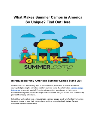 Inside America’s Best Summer Camps: How Swift Nature Camp Stands Out