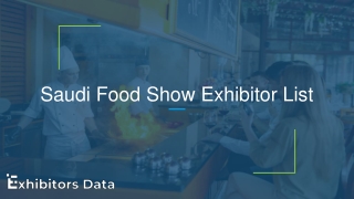 Saudi Food Show Exhibitor List