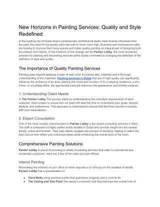 New Horizons in Painting Services_ Quality and Style Redefined