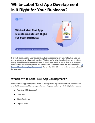 White-Label Taxi App Development_ Is It Right for Your Business