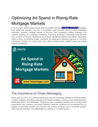 Optimizing Ad Spend in Rising-Rate Mortgage Markets