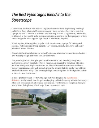 The Best Pylon Signs Blend into the Streetscape