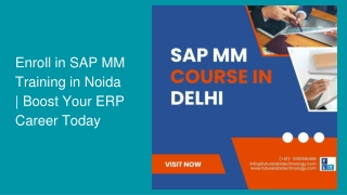 Enroll in SAP MM Training in Noida | Boost Your ERP Career Today