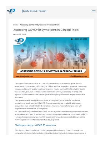 Assessing Covid 19 Symptoms in Clinical Trials