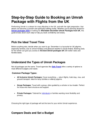 Step-by-Step Guide to Booking an Umrah Package with Flights from the UK