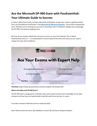 Master the Microsoft DP-900 Exam with PassExamHub