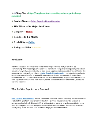 Scion Organics Hemp Gummies