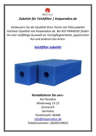 Zubehör für Teichfilter | Koiparadise.de