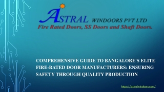 Comprehensive Guide to Bangalore's Elite Fire-Rated Door Manufacturers: Ensuring