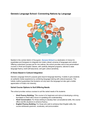 Genesis Language School: Connecting Nations by Language