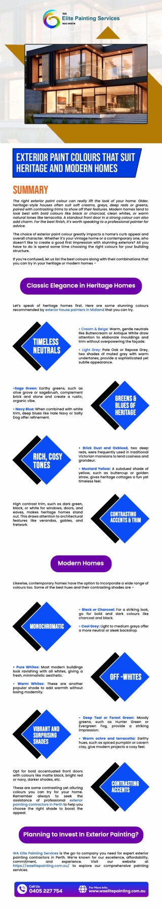 Exterior Paint Colours that Suit Heritage and Modern Homes