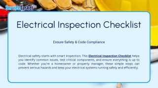 Electrical Inspection Checklist
