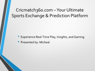 Cricmatch360_Your Cricket Companion Presentation