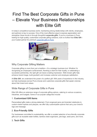 Find The Best Corporate Gifts in Pune – Elite Gift