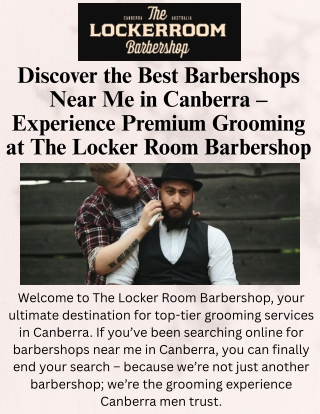 Top-Rated Barbershops Near Me in Canberra – The Locker Room Barbershop