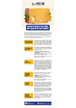 How Do You Know if Your Painter Did a Good Job on Your Property