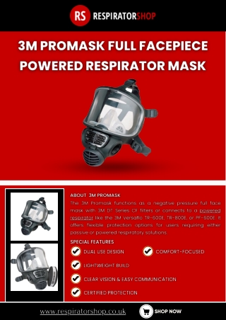 3M Promask Full Facepiece Powered Respirator Mask
