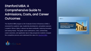 Financing Your Stanford MBA: Scholarships, Costs & Financial Aid Options