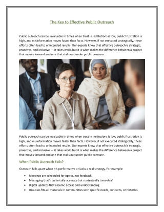 The Key to Effective Public Outreach