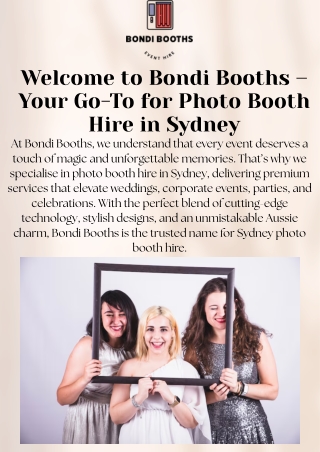 Premium Photo Booth Hire in Sydney – Bondi Booths