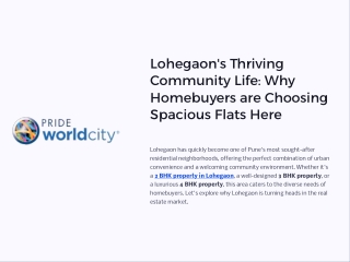 Lohegaon’s Thriving Community Life: Why Homebuyers are Choosing Spacious Flats