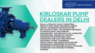 Kirloskar pump dealers in Delhi