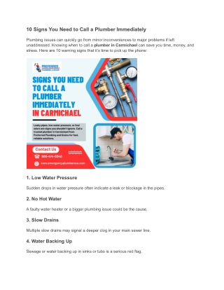 10 Signs You Need to Call a Plumber Immediately