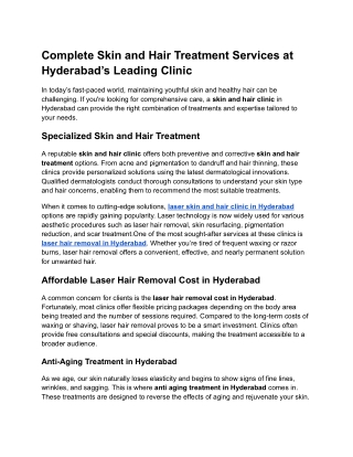 Complete Skin and Hair Treatment Services at Hyderabad’s Leading Clinic.docx (1)