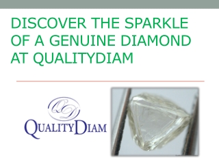 Discover the Sparkle of a Genuine Diamond at QualityDiam